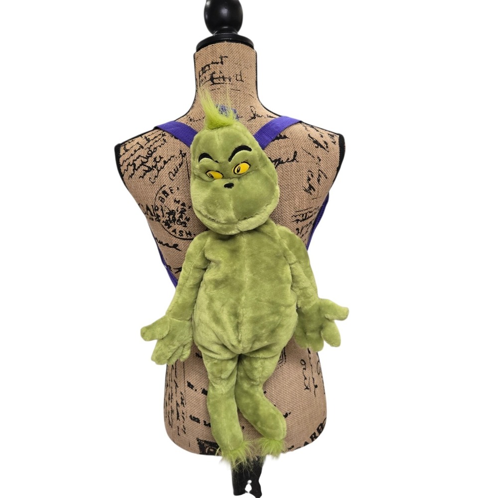 Vtg 1997 Dr. Seuss The Grinch That Stole Christmas 22" Plush Kids Backpack MINT!